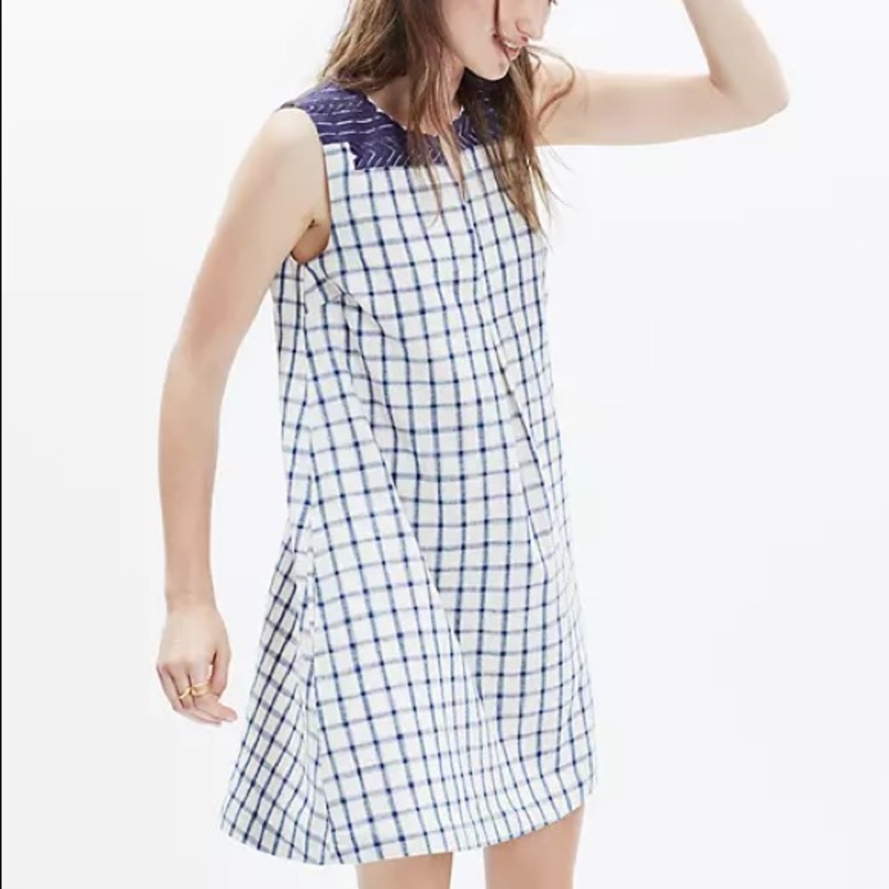 Embroidered Sunray shift dress